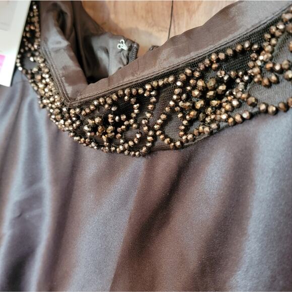 NWT Vivi Ta Ivory & Chocolate 2 Piece Gown, Style # VT2056, Sz 4 - Picture 6 of 12